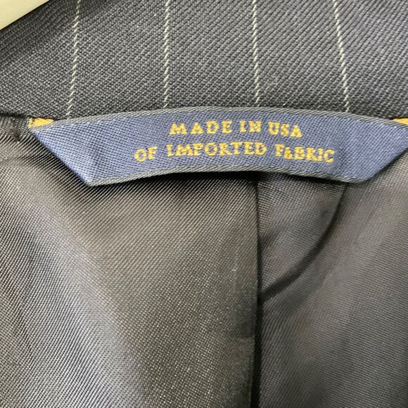 Brooks Brothers wool Blazer Mens 43R Black Chalk Stripe Pinstripe Sport Coat USA - Picture 4 of 14